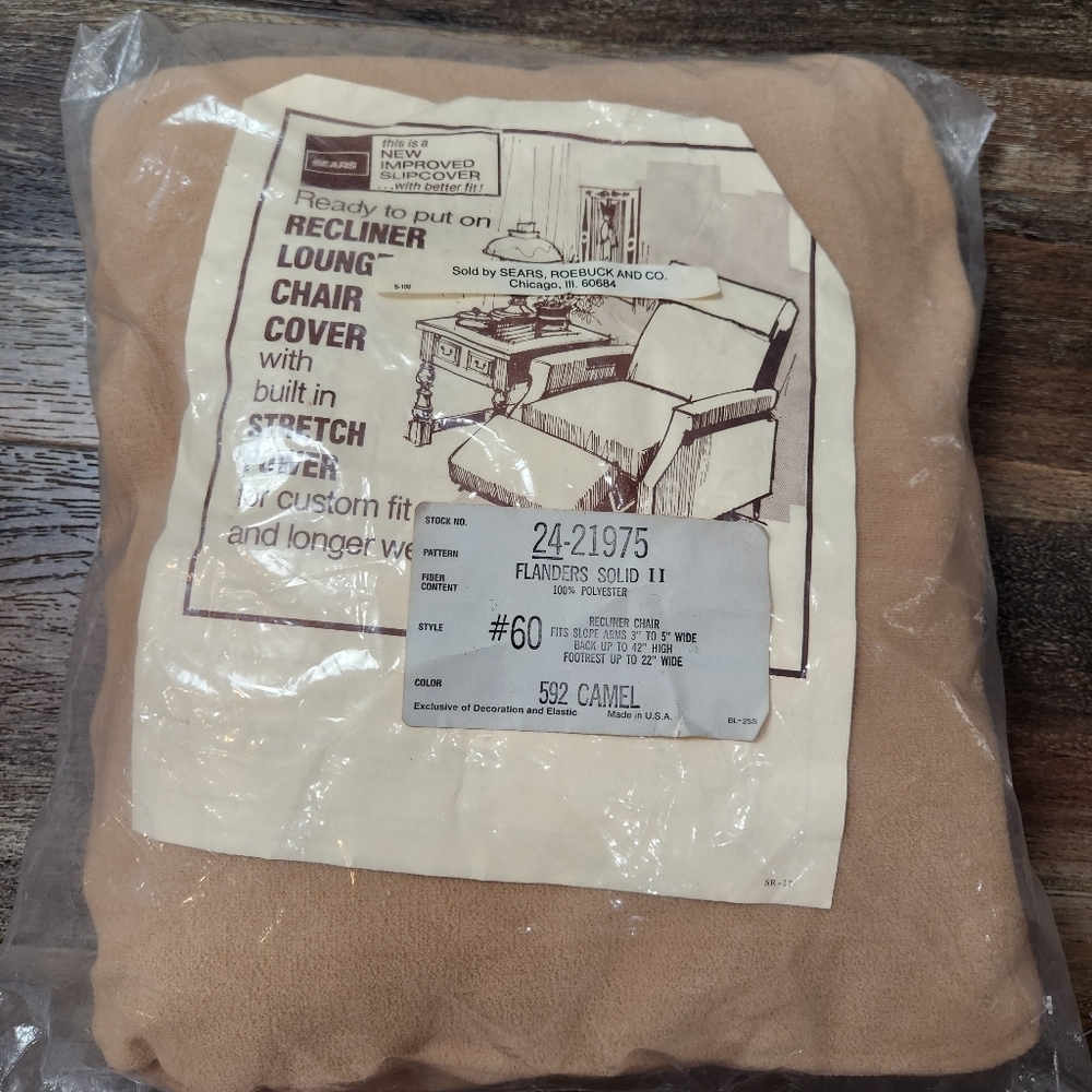 VINTAGE NEW SEARS & ROEBUCK AND CO. RECLINER LOUNGE CHAIR COVER MADE IN USA